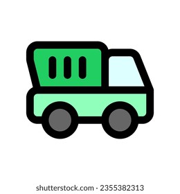 Editable dump truck vector icon. Vehicles, transportation, travel. Part of a big icon set family. Perfect for web and app interfaces, presentations, infographics, etc