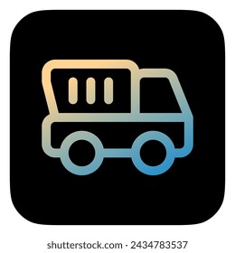 Icono de vector de volquete editable. Vehículos, transporte, viajes. Parte de una gran familia de iconos. Perfecto para interfaces web y aplicaciones, presentaciones, infografías, etc