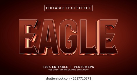 editable eagle 3d vector text effect with modern style design