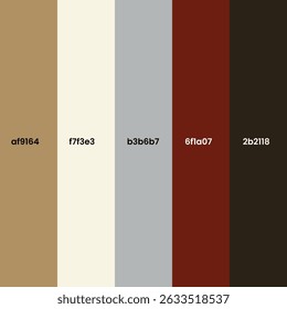 Editable Earth Tone Color Palette EPS – Warm Neutrals, Rust Red, and Espresso Shades for Branding, Interiors, and Graphic Design