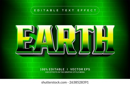 editable earth vector text effect with modern style design