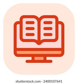 Editable e-book, digital library vector icon. Online learning, course, tutorial. Part of a big icon set family. Perfect for web and app interfaces, presentations, infographics, etc