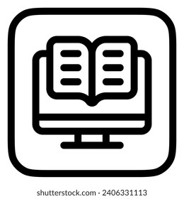 Editable e-book, digital library vector icon. Online learning, course, tutorial. Part of a big icon set family. Perfect for web and app interfaces, presentations, infographics, etc