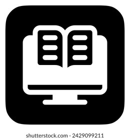 Editable e-book, digital library vector icon. Online learning, course, tutorial. Part of a big icon set family. Perfect for web and app interfaces, presentations, infographics, etc