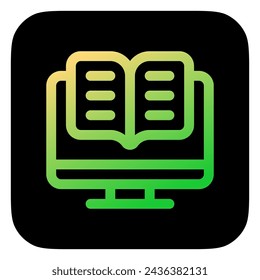 Editable e-book, digital library vector icon. Online learning, course, tutorial. Part of a big icon set family. Perfect for web and app interfaces, presentations, infographics, etc