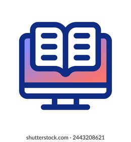 Editable e-book, digital library vector icon. Online learning, course, tutorial. Part of a big icon set family. Perfect for web and app interfaces, presentations, infographics, etc