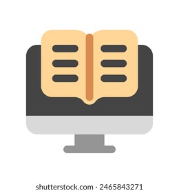 Editable e-book, digital library vector icon. Online learning, course, tutorial. Part of a big icon set family. Perfect for web and app interfaces, presentations, infographics, etc