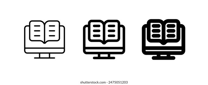 Editable e-book, digital library vector icon. Online learning, course, tutorial. Part of a big icon set family. Perfect for web and app interfaces, presentations, infographics, etc