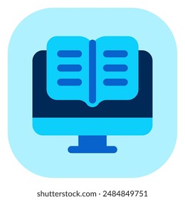 Editable e-book, digital library vector icon. Online learning, course, tutorial. Part of a big icon set family. Perfect for web and app interfaces, presentations, infographics, etc