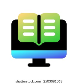 Editable e-book, digital library vector icon. Online learning, course, tutorial. Part of a big icon set family. Perfect for web and app interfaces, presentations, infographics, etc