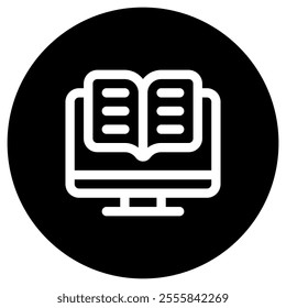 Editable e-book, digital library vector icon. Online learning, course, tutorial. Part of a big icon set family. Perfect for web and app interfaces, presentations, infographics, etc