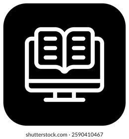 Editable e-book, digital library vector icon. Online learning, course, tutorial. Part of a big icon set family. Perfect for web and app interfaces, presentations, infographics, etc