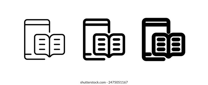 Editable e-book reader app vector icon. Online learning, course, tutorial. Part of a big icon set family. Perfect for web and app interfaces, presentations, infographics, etc