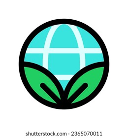 Bearbeitbar umweltfreundlich, umweltfreundlich, ökologisch, Blätter, Erde, Planet Vektorsymbol. Teil einer großen Icon-Set-Familie. Perfekt für Web- und App-Schnittstellen, Präsentationen, Infografiken usw.