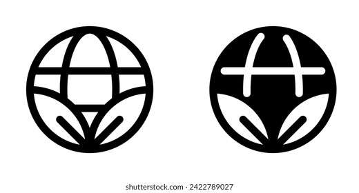 Editable eco-friendly, environmentally friendly, ecology, leaves, earth, planet vector icon. Part of a big icon set family. Perfect for web and app interfaces, presentations, infographics, etc