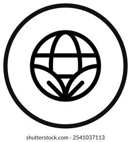 Editable eco-friendly, environmentally friendly, ecology, leaves, earth, planet vector icon. Part of a big icon set family. Perfect for web and app interfaces, presentations, infographics, etc