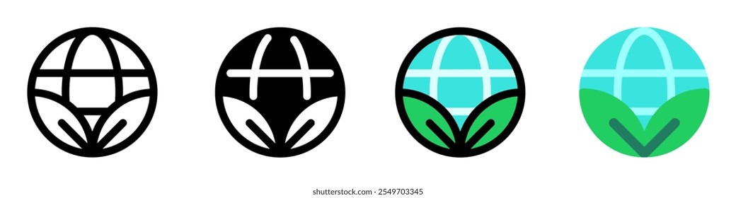 Editable eco-friendly, environmentally friendly, ecology, leaves, earth, planet vector icon. Part of a big icon set family. Perfect for web and app interfaces, presentations, infographics, etc