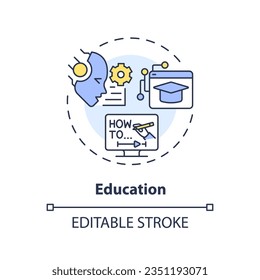 Editable education icon concept, isolated vector, AI for SEO thin line illustration.