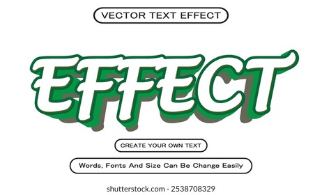 Editable Effect 3D Text Effects Vector Illustration, Effect Editable Text Effect, Bold Text Style