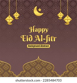 plantilla editable de afiche de venta de eid. con mandala dorada, luna, estrellas y adornos de diamantes. Diseño para medios sociales y web. Ilustración vectorial islámica