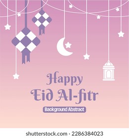plantilla editable de afiche de venta de eid. con ornamentos de diamantes, luna, estrellas y linternas. Diseño para medios sociales y web. Ilustración vectorial islámica