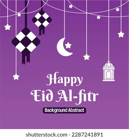 editable eid sale poster template. with diamond ornaments, moon, stars and lanterns. Design for social media and web. Islamic vector illustration