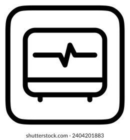 Ekg editable, icono vector de latido del corazón. Parte de una familia de iconos grandes. Perfecto para interfaces web y de aplicaciones, presentaciones, infografías, etc