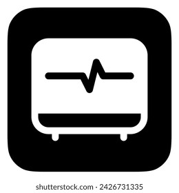 Electrocardiograma editable, icono de vector de latido. Parte de una gran familia de iconos. Perfecto para interfaces web y aplicaciones, presentaciones, infografías, etc