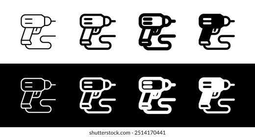 Broca elétrica editável, ícone do vetor da máquina de perfuração. Construção, ferramentas, indústria. Parte de uma grande família de conjuntos de ícones. Perfeito para interfaces web e app, apresentações, infográficos, etc