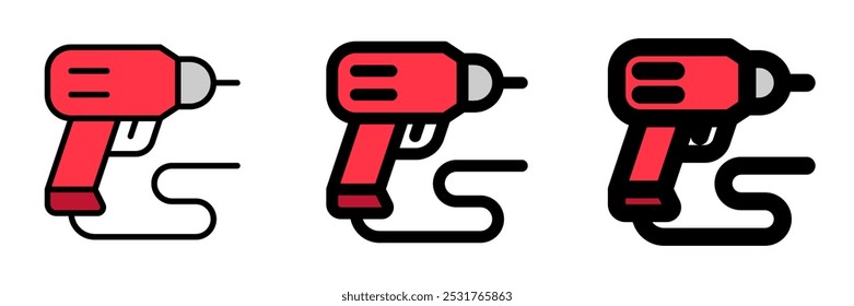 Editable electric drill, drilling machine vector icon. Construction, tools, industry. Part of a big icon set family. Perfect for web and app interfaces, presentations, infographics, etc