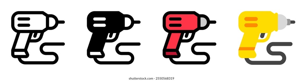 Editable electric drill, drilling machine vector icon. Construction, tools, industry. Part of a big icon set family. Perfect for web and app interfaces, presentations, infographics, etc