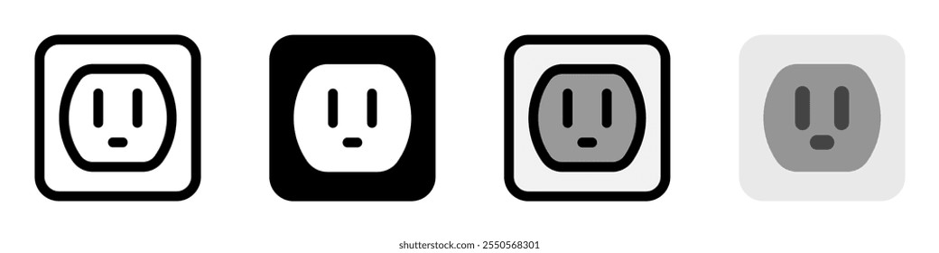 Editable electric socket, plug, electricity, electronics vector icon. Construction, tools, industry. Part of a big icon set family. Perfect for web and app interfaces, presentations, infographics, etc