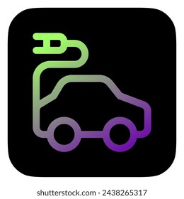 Icono de vector de vehículo eléctrico editable. Medio ambiente, ecología, ecológico. Parte de una gran familia de iconos. Perfecto para interfaces web y aplicaciones, presentaciones, infografías, etc
