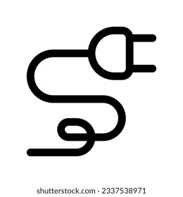 Editable electrical plug, cord, cable, wire vector icon. Construction, tools, industry. Part of a big icon set family. Perfect for web and app interfaces, presentations, infographics, etc