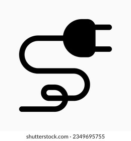 Editable electrical plug, cord, cable, wire vector icon. Construction, tools, industry. Part of a big icon set family. Perfect for web and app interfaces, presentations, infographics, etc