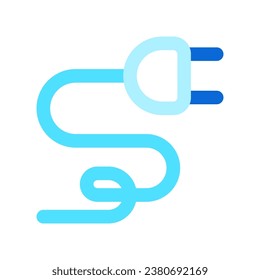 Editable electrical plug, cord, cable, wire vector icon. Construction, tools, industry. Part of a big icon set family. Perfect for web and app interfaces, presentations, infographics, etc