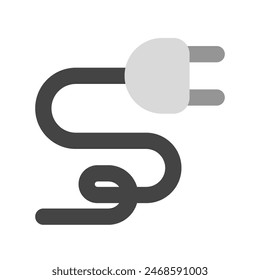 Editable electrical plug, cord, cable, wire vector icon. Construction, tools, industry. Part of a big icon set family. Perfect for web and app interfaces, presentations, infographics, etc