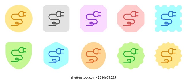 Editable electrical plug, cord, cable, wire vector icon. Construction, tools, industry. Part of a big icon set family. Perfect for web and app interfaces, presentations, infographics, etc