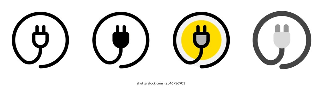 Editable electrical plug vector icon. Property, real estate, construction, mortgage, interiors. Part of a big icon set family. Perfect for web and app interfaces, presentations, infographics, etc