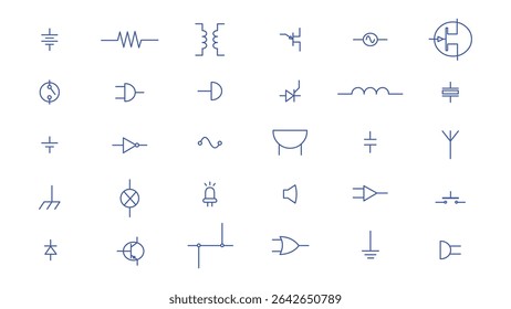 Editable electronics devices symbols or icon vector illustration