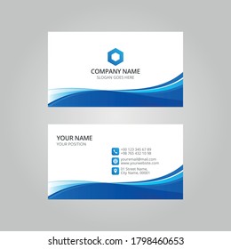 Editable Elegant Wavy Business Card