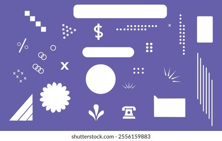 
Editable element design vector set for use.