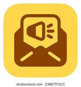 Icono de vector de marketing de correo electrónico modificable. SEO, marketing, negocios. Parte de una familia de iconos grandes. Perfecto para interfaces web y de aplicaciones, presentaciones, infografías, etc