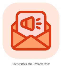 Icono de vector de marketing de correo electrónico modificable. SEO, marketing, negocios. Parte de una familia de iconos grandes. Perfecto para interfaces web y de aplicaciones, presentaciones, infografías, etc