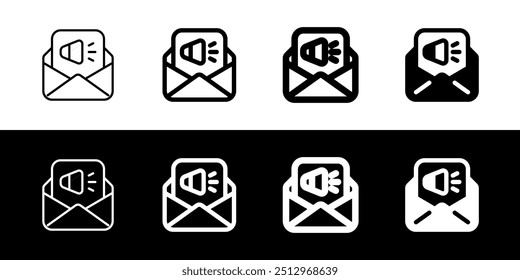 Icono de Vector de marketing por correo electrónico editable. SEO, marketing, negocios. Parte de una gran familia de iconos. Perfecto para interfaces de Web y App, presentaciones, infografías, etc
