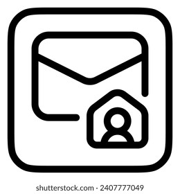 Correo electrónico editable, trabajo, hogar, icono del vector de correo. Trabajo a distancia, trabajo, profesión, independiente. Parte de una familia de iconos grandes. Perfecto para interfaces web y de aplicaciones, presentaciones, infografías, etc