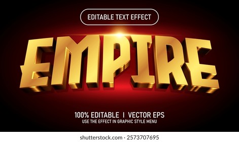 editable empire 3d vector text effect with modern style design