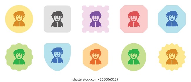 Ícone de vetor de avatar de funcionário editável. Usuário, perfil, identidade, persona. Parte de uma grande família de conjuntos de ícones. Perfeito para interfaces web e app, apresentações, infográficos, etc