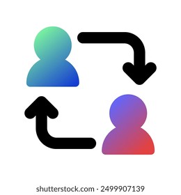 Rotación de empleados editable, icono de Vector de interruptor de Cuenta. Parte de una gran familia de iconos. Perfecto para interfaces de Web y App, presentaciones, infografías, etc