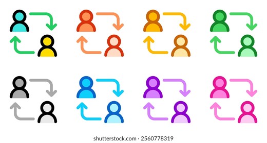 Editable employee turnover, account switch vector icon. Part of a big icon set family. Perfect for web and app interfaces, presentations, infographics, etc